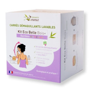 Les tendances d’Emma – Kit bois 15 lingettes démaquillantes 15 pces – Bambou couleur