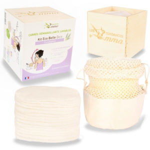 Les tendances d’Emma -Kit bois 15 lingettes démaquillantes + filet – Eucalyptus biface