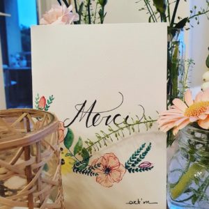 Carte de voeux – Merci – Coquelicot