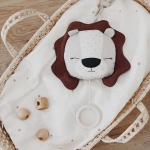 Boîte musicale faite main – Lion brun – La Le Lu