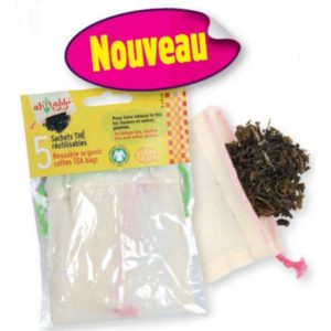 Ah Table – 5 sachets de thé réutilisables en coton bio