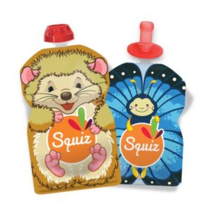 Squiz – Lot de 2 Gourdes Réutilisables avec embout pour bébé