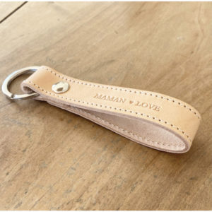 Marcel et Lily – Porte Clefs en cuir  » Maman Love »