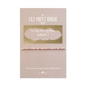 Les Mots Doux – Bracelet Code Morse – Tu vas être Grande Soeur !