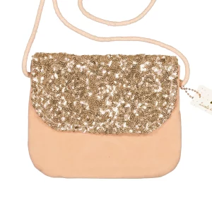 Luciole et petit pois – Sac à main – Velours & sequins or