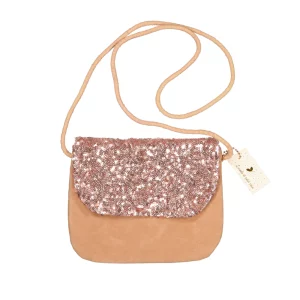 Luciole et petit pois – Sac à main – Velours & sequins roses