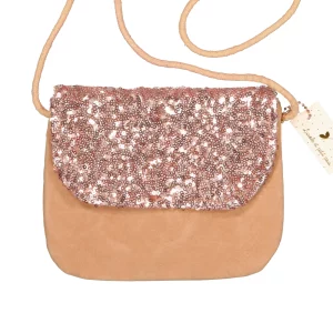 Luciole et petit pois – Sac à main – Velours & sequins roses