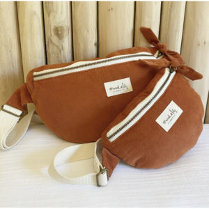 Marcel et Lily – Mini Banane Enfant – Velours – Rouille