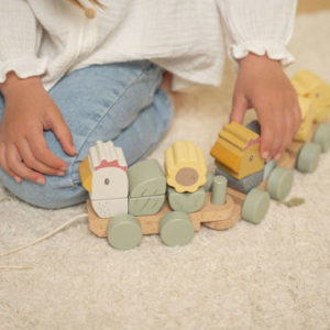 Little Dutch – Train à blocs à tirer – Little Farm