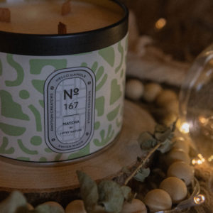 Hello Candle X Lutry Nature – Bougie exclusive 3 mèches – MATCHA LATTE