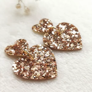 Brut de Cuir – Boucles d’oreilles – Belza glitter Bronze