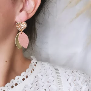 Brut de Cuir – Boucles d’oreilles – Laura – Terracotta