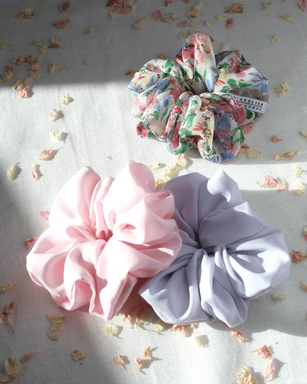Chouchou en soie floral 3
