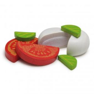 Dinette en bois – Tomates et mozzarella