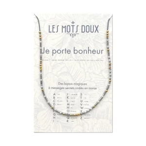 Les Mots Doux – Collier Code Morse – Je porte bonheur