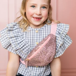 Luciole et petit pois – Sac banane à paillettes ROSE