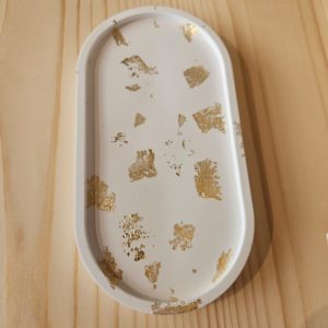 Lutry Nature – Plateau ovale – Blanc et doré n°2