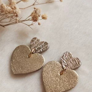 Brut de Cuir – Boucles d’oreilles – Belza doré et écailles
