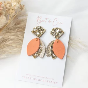 Brut de Cuir – Boucles d’oreilles – Lou – Pêche