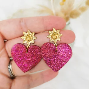 Brut de Cuir – Boucles d’oreilles – Soleia – Magenta