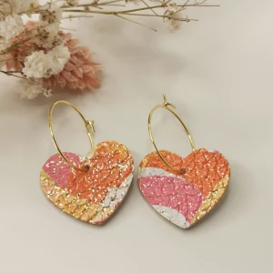 Brut de Cuir – Boucles d’oreilles – Suzzi – Rose et orange