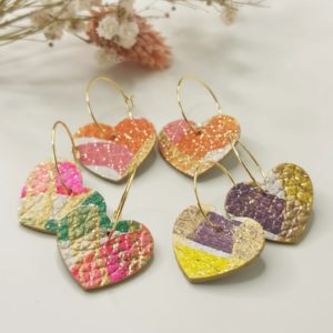 Brut de Cuir – Boucles d’oreilles – Suzzi – Rose et orange