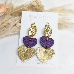 Brut de Cuir – Boucles d’oreilles – Vic – Violet