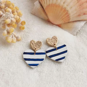 Brut de Cuir – Boucles d’oreilles – Belza marinière