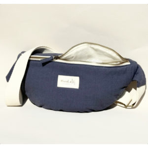Marcel et Lily – Sac Banane en coton – Bleu orage