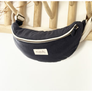 Marcel et Lily – Sac Banane en coton – Bleu orage