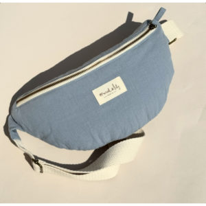Marcel et Lily – Sac Banane en coton – Bleu ciel